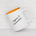 Funny Quarantine ModernTypography Trendy Two-Tone Coffee Mug<br><div class="desc">Trendy,  funny coffee mug saying "Caffeine and Quarantine " in stylish modern typography on the two-toned coffee mug. Perfect gift for someone who needs a little fun added to the covid quarantine! Available in many more interior colors.</div>