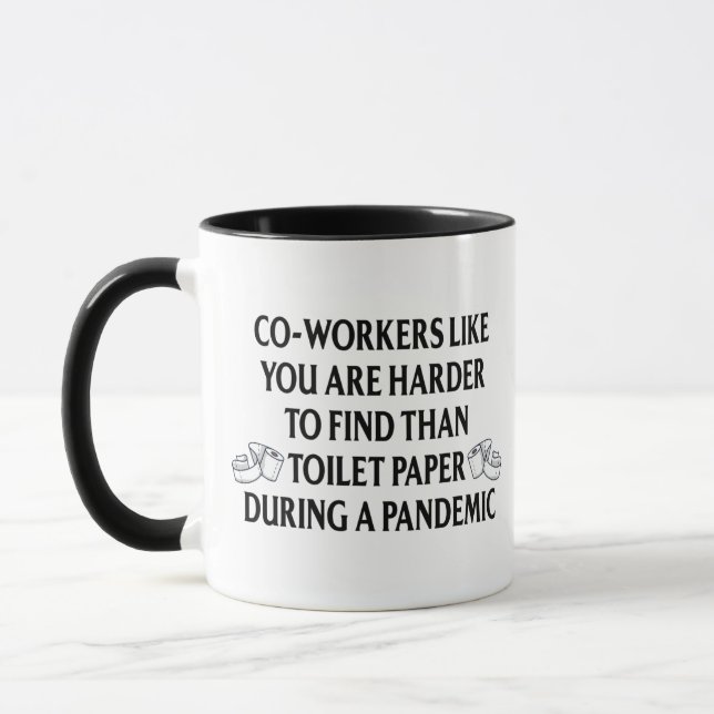 Funny Quarantine Pandemic Gift for coworkers Mug (Left)