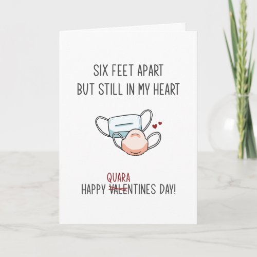 Funny Quarantine Social Distancing Valentines Day Card