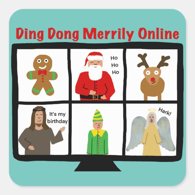 Funny quarantine zoom holiday sticker (Front)