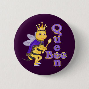 Funny Queen Bee Pinback Button