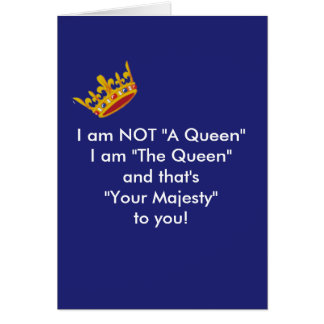 Funny Queen Card - Navy