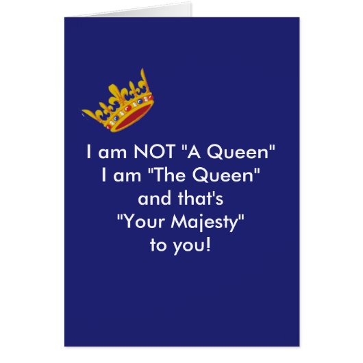 Funny Queen Card - Navy (Front)