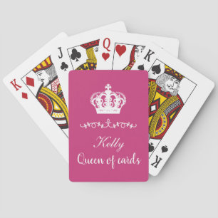 Funny Queen Monarchy Crown Monogram Poker Cards