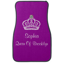Funny Queen Monogram Car Mats Set