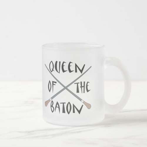 Funny Queen of the Baton Conductor Gift Frosted Glass Coffee Mug