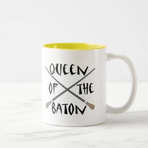 Funny Queen of the Baton Conductor Gift Two_Tone Coffee Mug