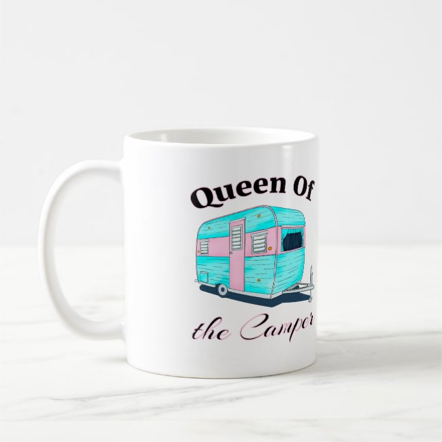 Funny Queen Of The Camper RV Coffee Mug (Left)