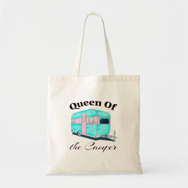 Funny Queen Of The Camper RV Tote Bag (Front)