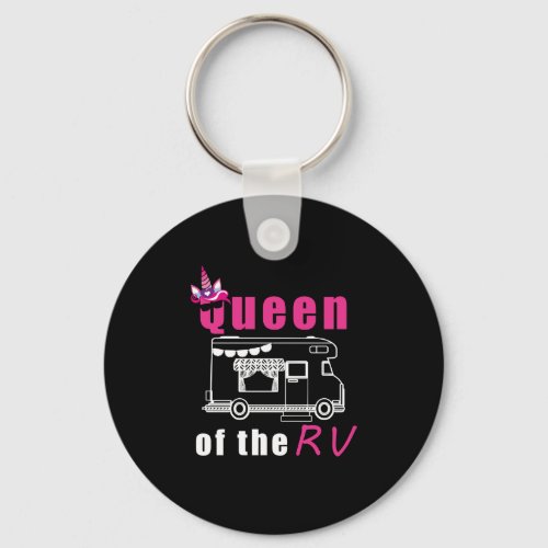 Funny Queen of the RV for Cool Female Full Time RV Keychain