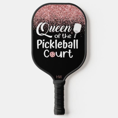 Funny Queen Pink Glitter Pickleball Paddle