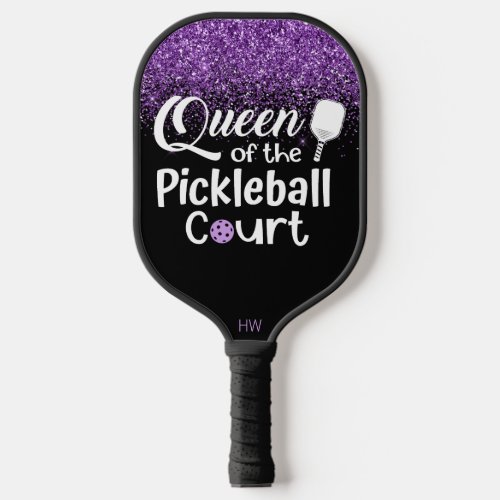 Funny Queen Purple Glitter Pickleball Paddle