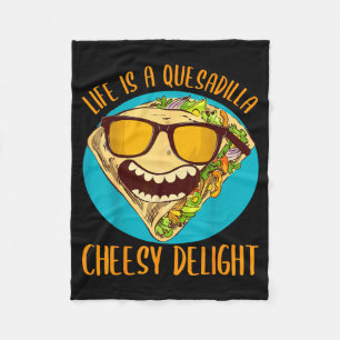 Funny quesadilla pun 5 de mayo mexican food cheese fleece blanket