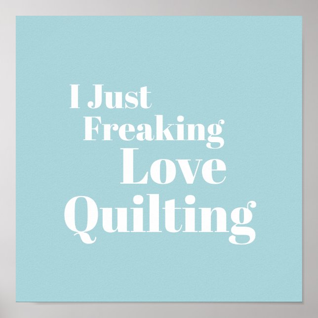 Funny Quilter and Quilting Lover Quote Light Blue Poster (Front)