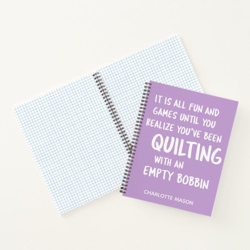 Funny Quilter's Quilting Quote Personalized Graph Notebook