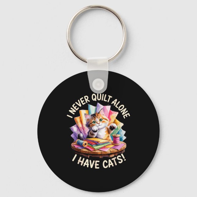 Funny Quilting Art For Men Women Quilt Lover Sewin Keychain (Front)