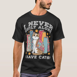 Funny Quilting Art For Women Cat Lover Quilt Sewin T-Shirt