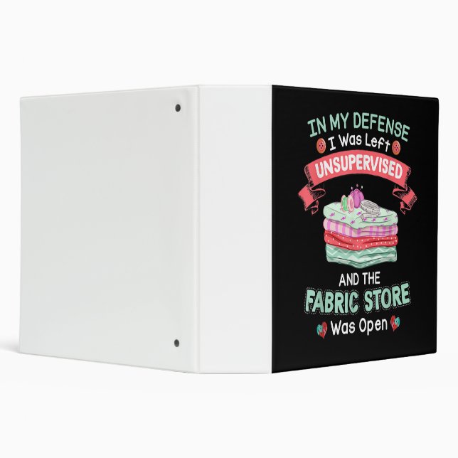 Funny Quilting Fabric Quilters 3 Ring Binder (Background)