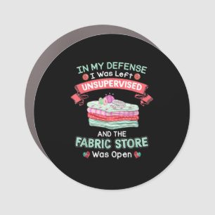 Funny Quilting Fabric Quilters Car Magnet