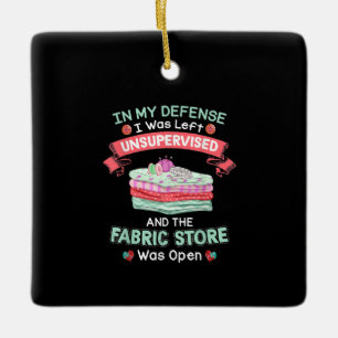 Funny Quilting Fabric Quilters Ceramic Ornament