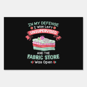 Funny Quilting Fabric Quilters Sign