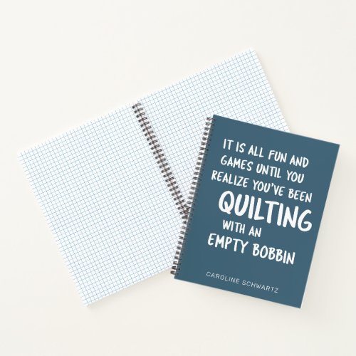 Funny Quilting Problems Quote Personalized Graph Notebook