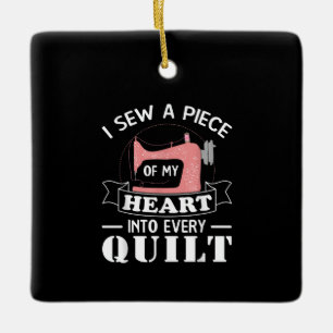 Funny Quilting Quilters Gifts Ceramic Ornament