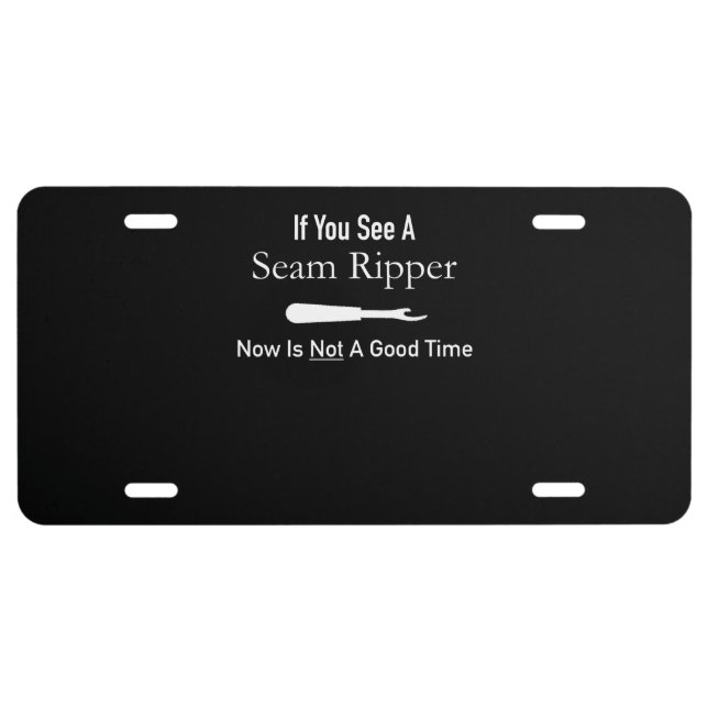 Funny Quilting Seamstress Gift Idea Quilting License Plate (Front)