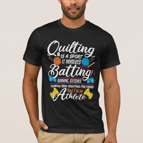 Funny Quilting Sewing Gift Quilter and Sewer Yarn T_Shirt