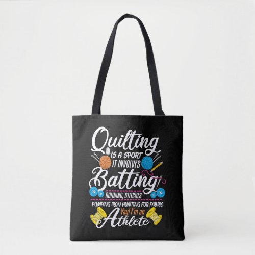 Funny Quilting Sewing Gift Quilter and Sewer Yarn Tote Bag