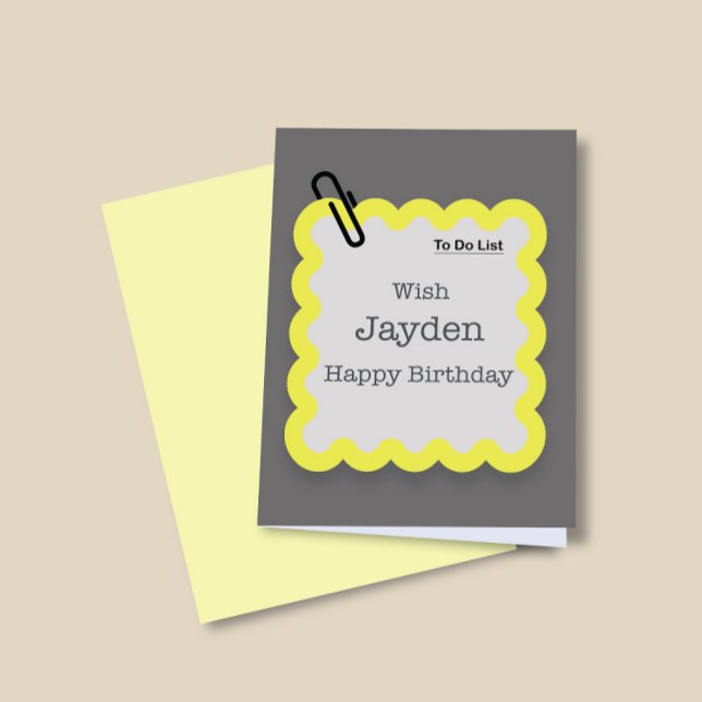 Funny Quirk To Do List Wishes Custom Greeting Card (Creator Uploaded)