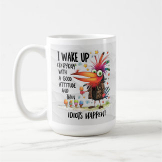 Funny Quirky Bird Coffee Mug – Idiots Happen