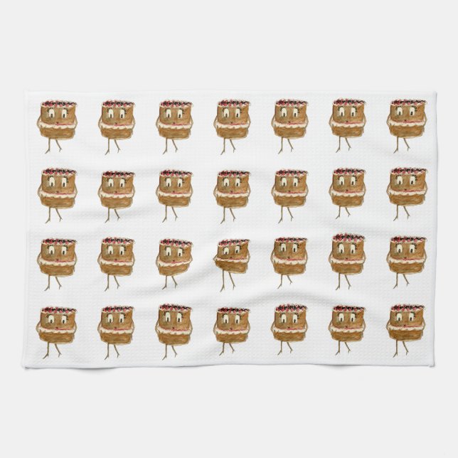 Funny Quirky Black Forest Gateau Chocolate Cake Towel (Horizontal)