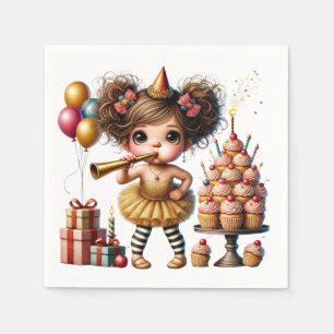 Funny Quirky Gnome Birthday Napkins