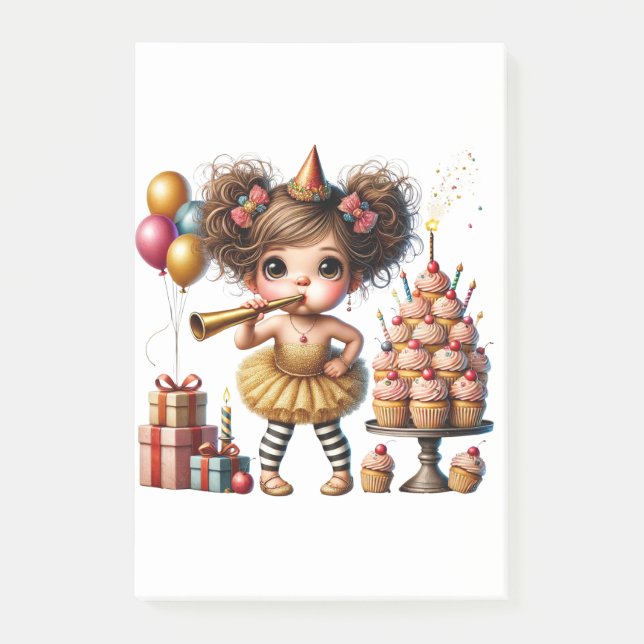 Funny Quirky Gnome Birthday Post-it Notes (Front)