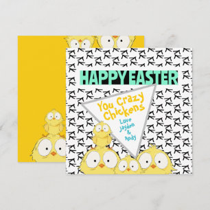 Funny Quirky “Happy Easter You Crazy Chickens” Holiday Card