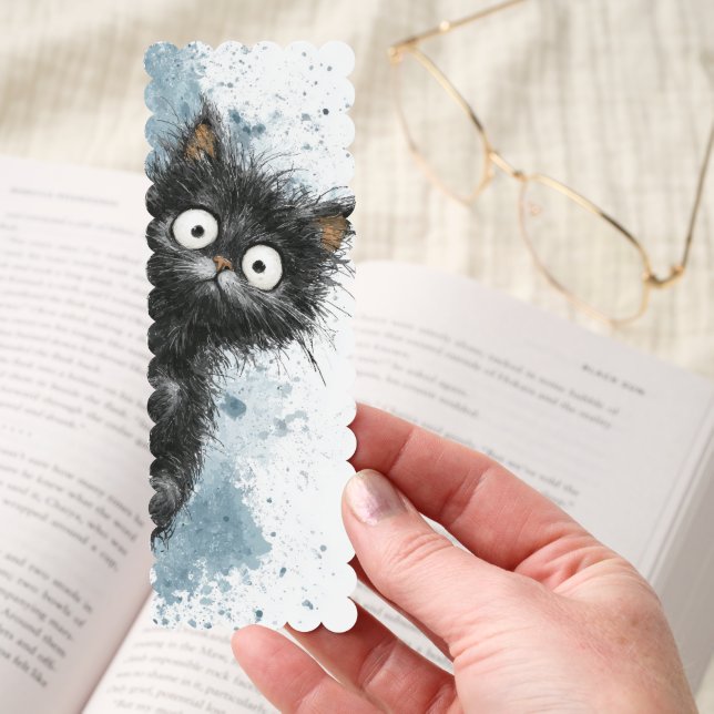 Funny Quirky Peeking Cat Bookmarks (Hand)