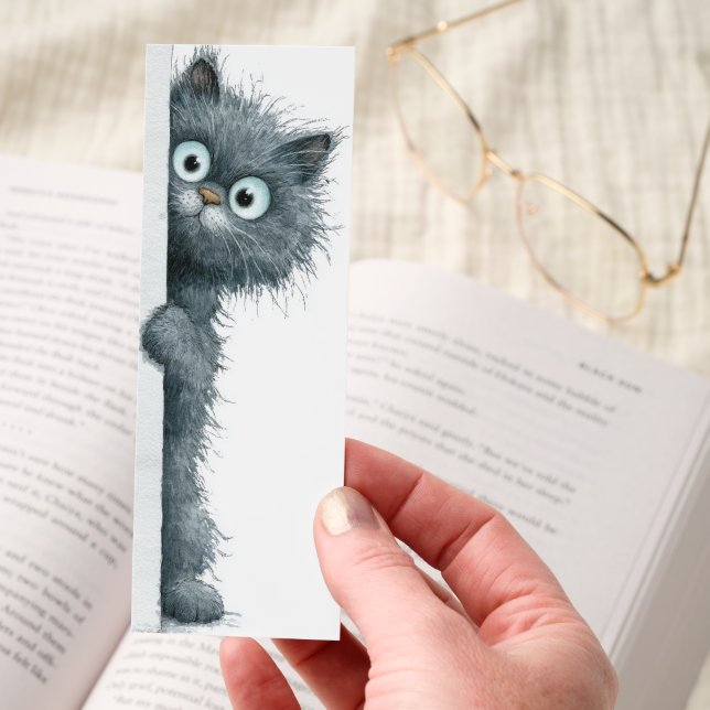 Funny Quirky Peeking Cat Bookmarks (Hand)