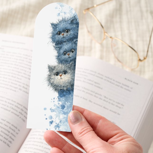 Funny Quirky Peeking Cat Bookmarks (Hand)