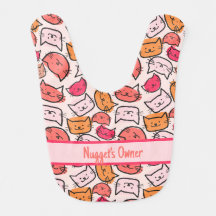 "Funny Quirky Personalized Hot Pink Hand Drawn Cat