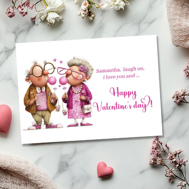 Funny Quirky Valentine Card Colorful Couple (Funny Quirky Valentine Card Colorful Couple)