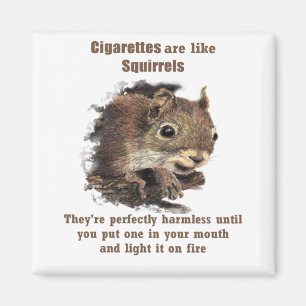 Funny Quit Smoking Motivational Quote Squirrel Magnet