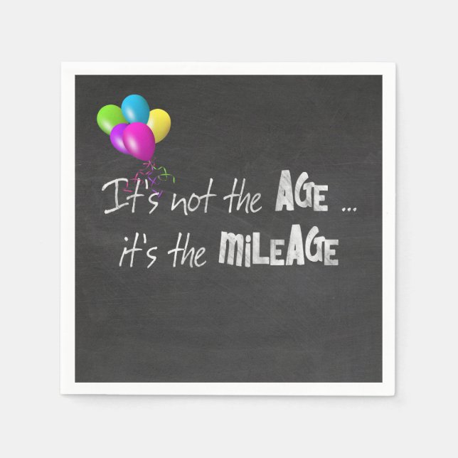 funny quote about old age on chalkboard napkins (Front)