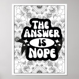 Funny Quote Adult Coloring Poster