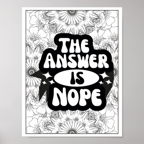 Funny Quote Adult Coloring Poster