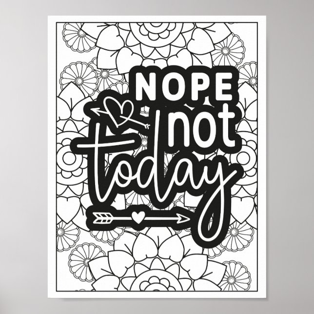 Funny Quote Adult Coloring Poster (Front)