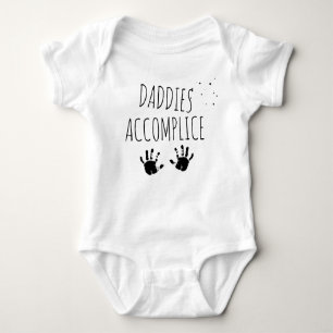 Funny quote baby grow, Daddies little accomplice Baby Bodysuit