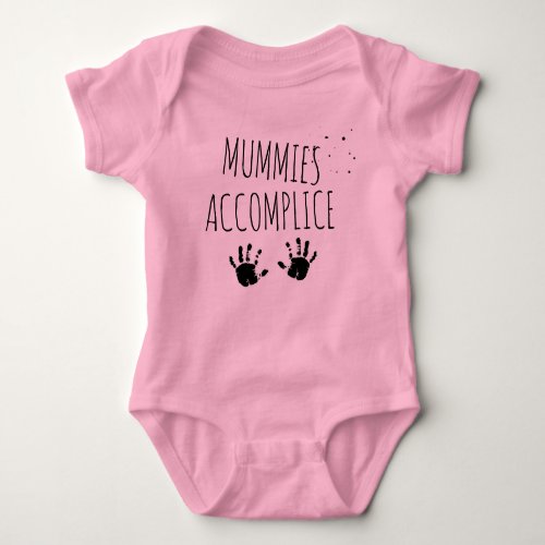 Funny quote baby grow Mummies little accomplice Baby Bodysuit