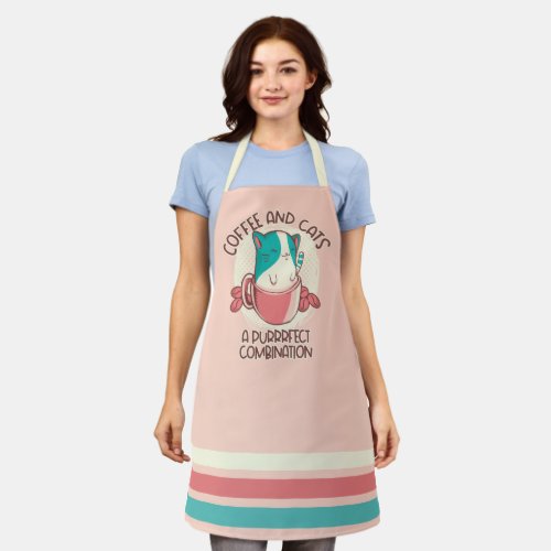 Funny Quote Coffee and Cats Apron