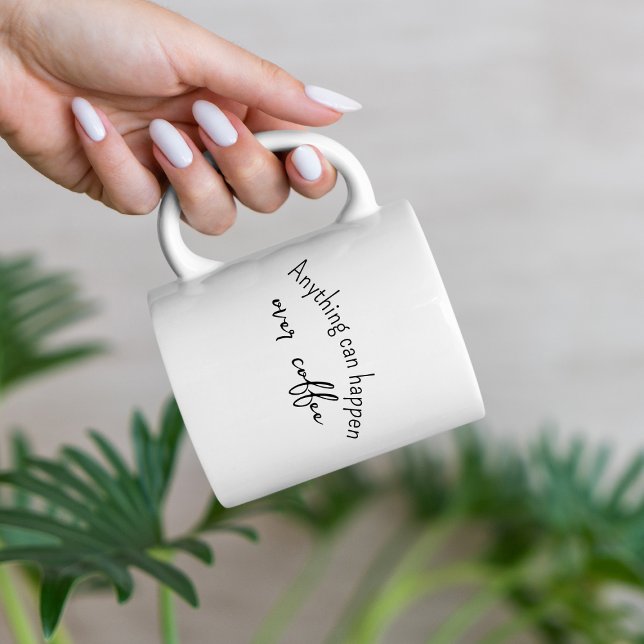 Funny Quote Coffee Lover Minimalist Two-Tone Coffee Mug (Creator Uploaded)